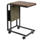 Wood Top 45cm Length Portable Folding Laptop Desk Detachable Metal Frame
