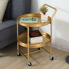 Double Layer 63cm Height Metal Frame Coffee Table Mobile Golden