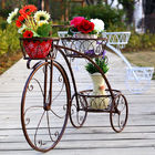 Anti Abrasion Outdoor Antique Bicycle Metal Flower Stand