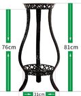 Black Corrosion Proof Two Tier Metal Flower Stand