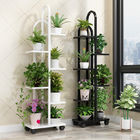 Removable Anti Rust 4 Tier Wrought Iron Corner Plant Stand