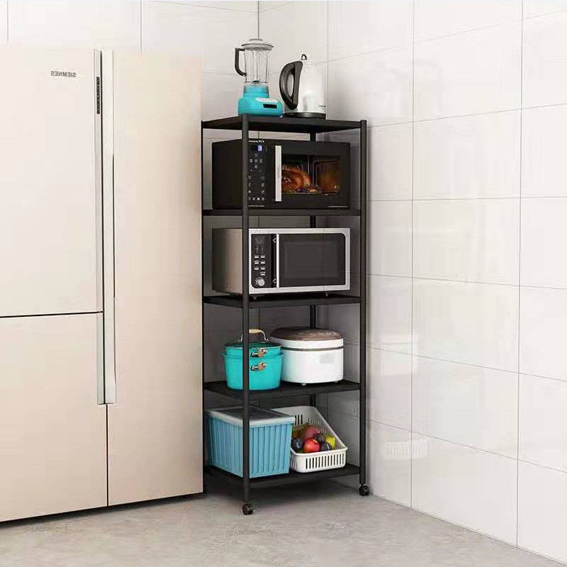 Stainless Steel Kitchen Shelf Floor Microwave Rack Oven Cooker Refrigerator Slot Storage Rack Multi-Layer