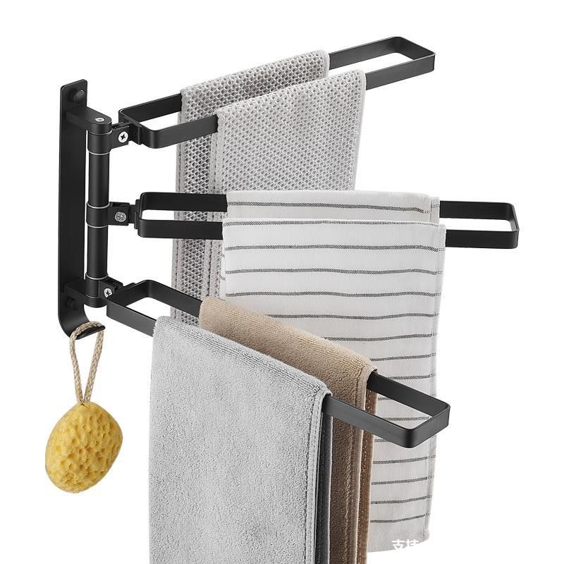 Aluminium Alloy 24cm Height Bathroom Towel Holder , 3 Tier Wall Mounted Towel Rack