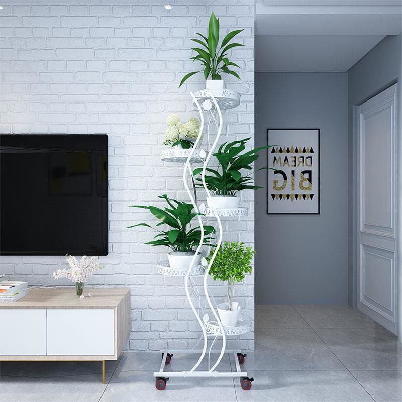 Anti Corrosion H81cm 6 Tier Metal Plant Stand For Decoration