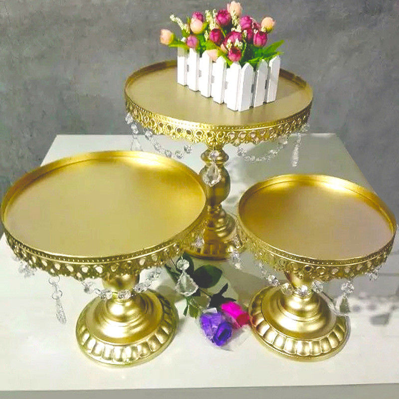 8 Inch Diameter Gold Dessert Trays , Rustproof Cupcake Display Tray