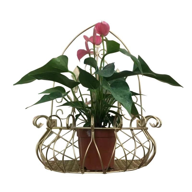 Green Flower Stand Hanging Wall Indoor Balcony Hanging Semi-Circular Flower Stand